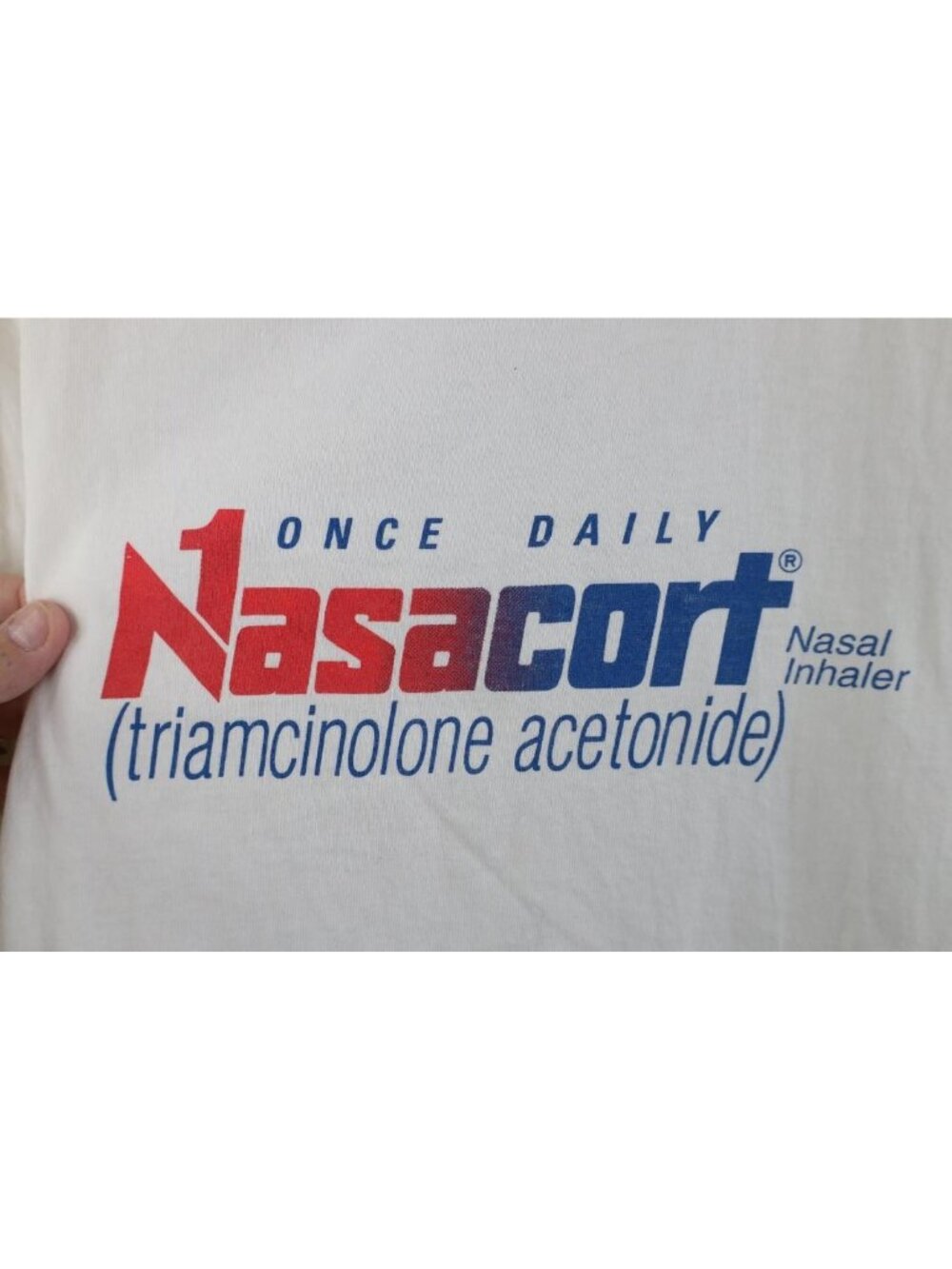 Vtg 90s Mens XL Spell Out Once Daily Nasal Inhaler Just Do It Once T-Shirt USA - Picture 4 of 12